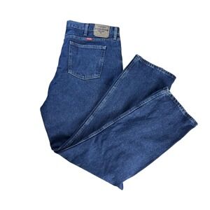 Wrangler Jeans Women 42x34 Blue Denim Straight Leg Workwear Western Classic